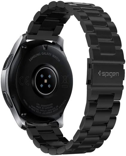 Spigen Modern Fit - Universeel Smartwatch 22MM Bandje - RVS - Zwart afbeelding 2