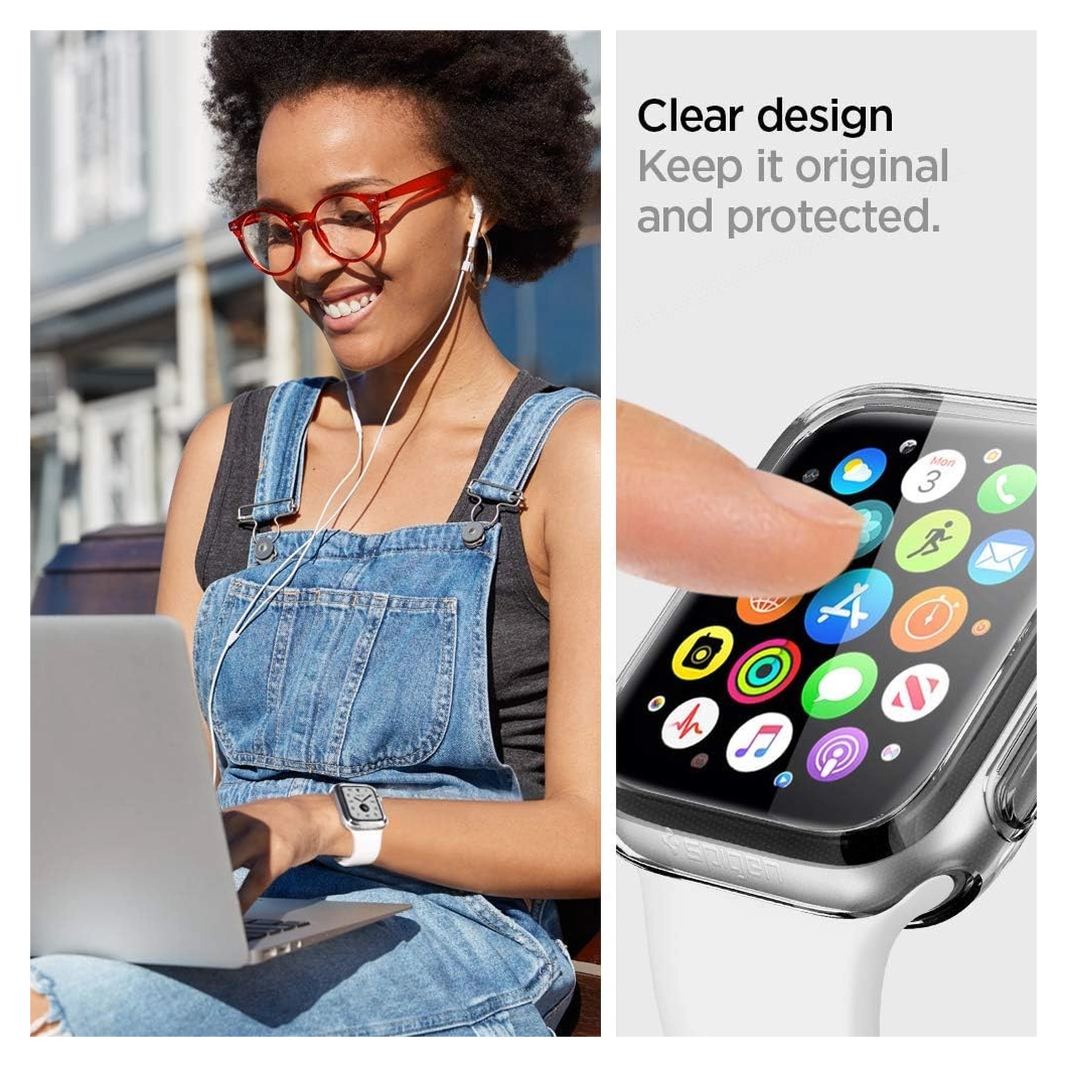 Spigen Ultra Hybrid - Apple Watch 40MM Case Full Screen Protection - Transparant afbeelding 3