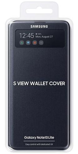Origineel Samsung Galaxy Note 10 Lite Hoesje S-View Wallet Cover Zwart afbeelding 5