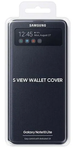 Origineel Samsung Galaxy Note 10 Lite Hoesje S-View Wallet Cover Zwart afbeelding 5