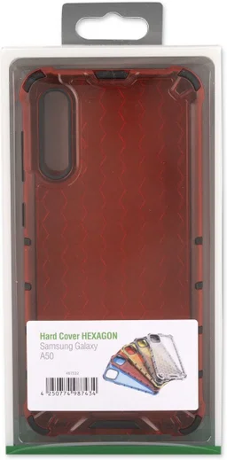 4smarts HEXAGON Hard Cover Samsung Galaxy A50 Hoesje Rood afbeelding 2