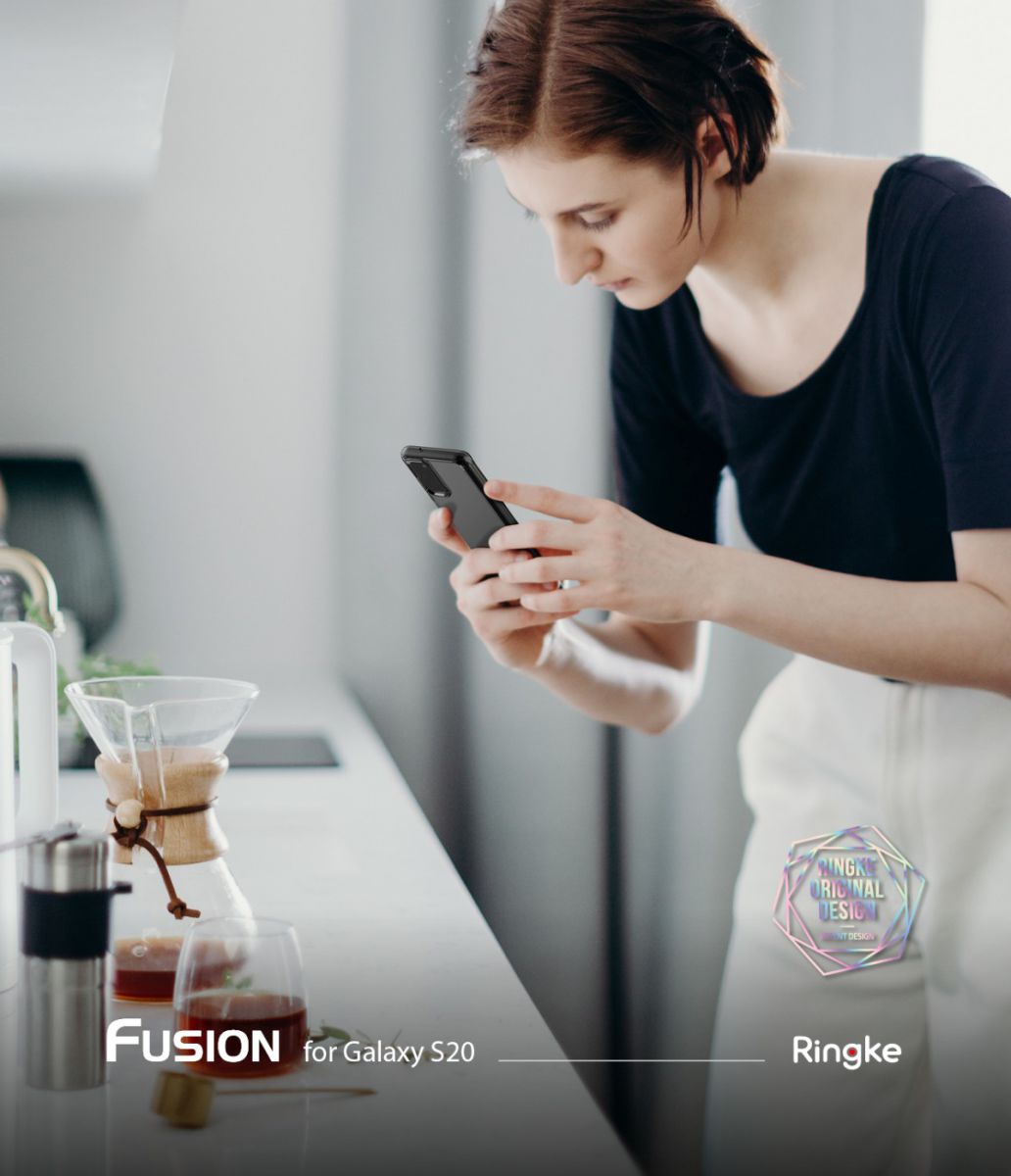 Ringke Fusion Samsung Galaxy S20 Hoesje Transparant/Zwart afbeelding 13