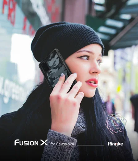 Ringke Fusion X Samsung Galaxy S20 Hoesje Camo Design Zwart afbeelding 13