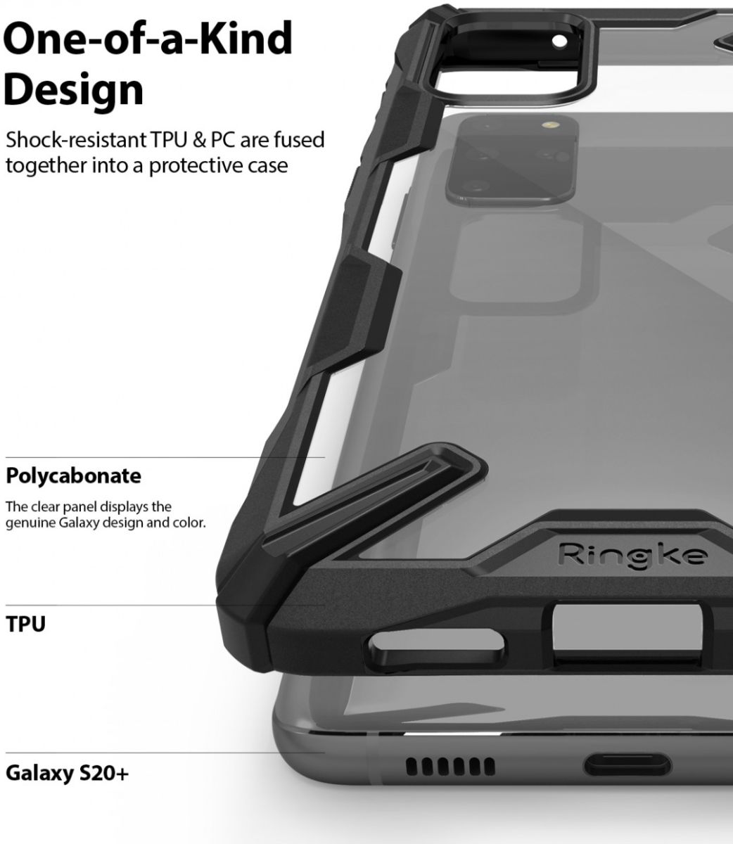 Ringke Fusion X Samsung Galaxy S20 Plus Hoesje Transparant/Zwart afbeelding 7