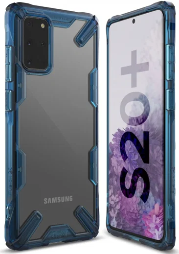 Ringke Fusion X Samsung Galaxy S20 Plus Hoesje Transparant/Blauw afbeelding 5