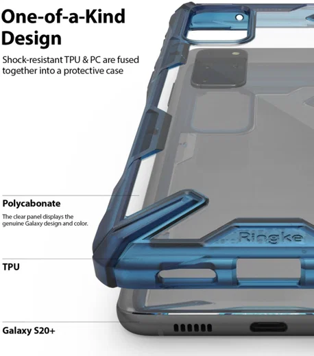 Ringke Fusion X Samsung Galaxy S20 Plus Hoesje Transparant/Blauw afbeelding 7