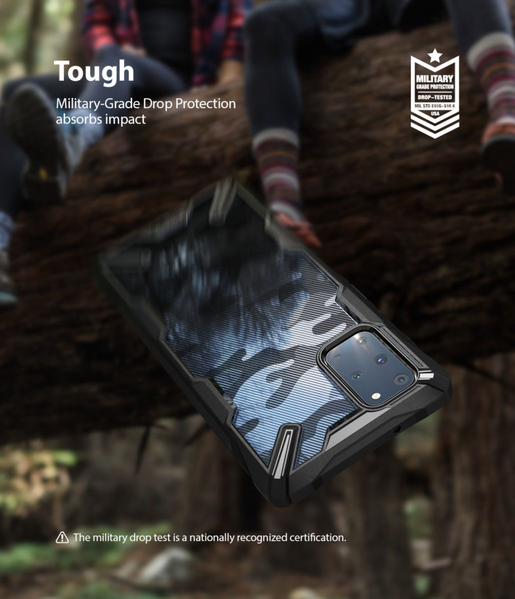 Ringke Fusion X Samsung Galaxy S20 Plus Hoesje Camo Design Zwart afbeelding 2