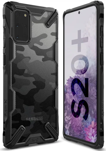Ringke Fusion X Samsung Galaxy S20 Plus Hoesje Camo Design Zwart afbeelding 5