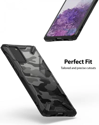 Ringke Fusion X Samsung Galaxy S20 Plus Hoesje Camo Design Zwart afbeelding 9
