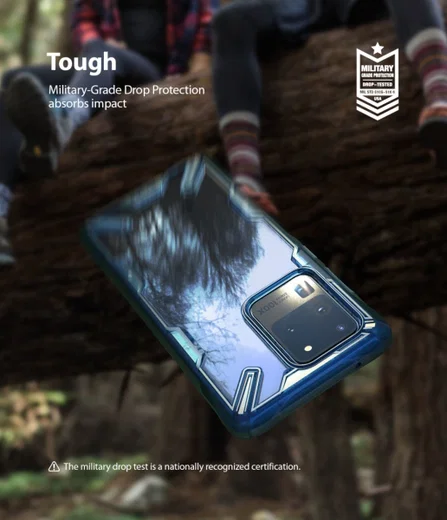 Ringke Fusion X Samsung Galaxy S20 Ultra Hoesje Transparant/Blauw afbeelding 2