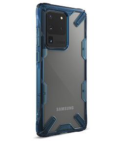 Ringke Fusion X Samsung Galaxy S20 Ultra Hoesje Transparant/Blauw afbeelding 4