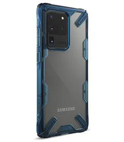 Ringke Fusion X Samsung Galaxy S20 Ultra Hoesje Transparant/Blauw afbeelding 4