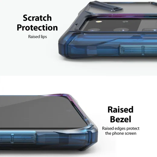 Ringke Fusion X Samsung Galaxy S20 Ultra Hoesje Transparant/Blauw afbeelding 8