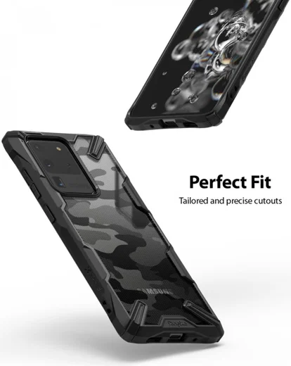 Ringke Fusion X Samsung Galaxy S20 Ultra Hoesje Camo Design Zwart afbeelding 9