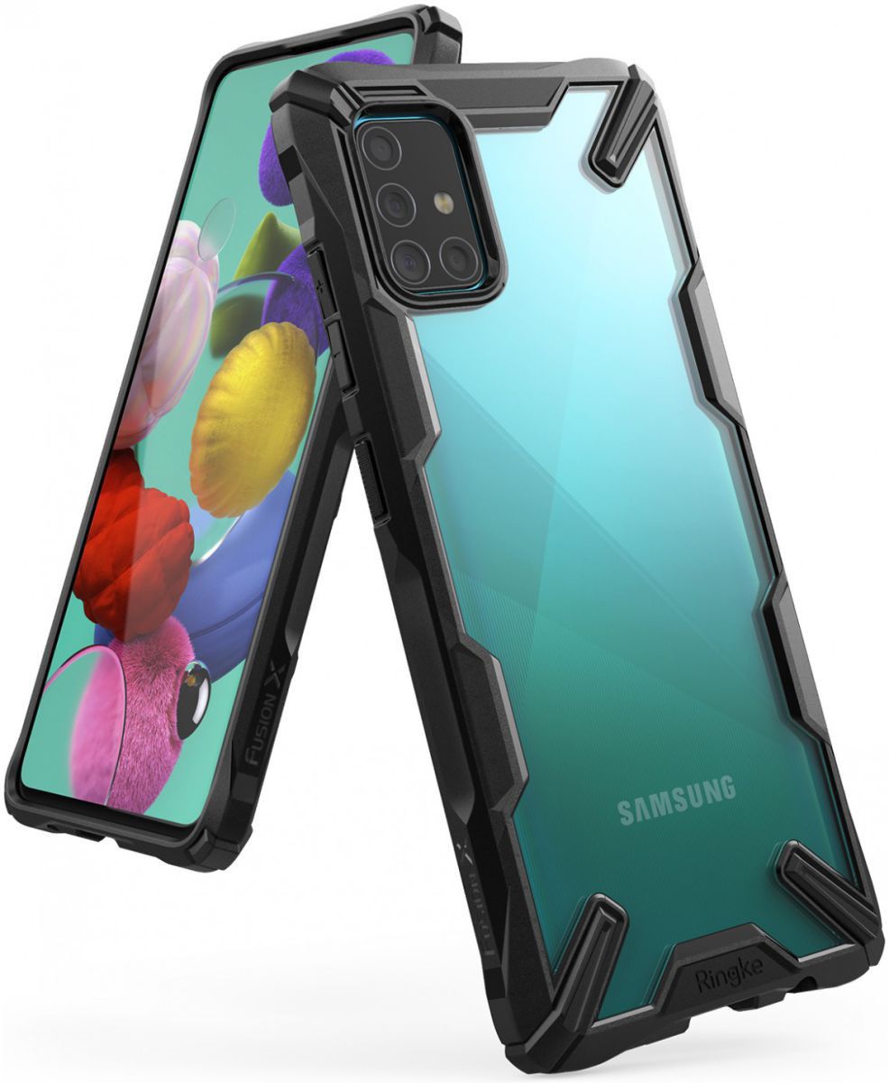 Ringke Fusion X Samsung Galaxy A71 Hoesje Transparant/Zwart afbeelding 1