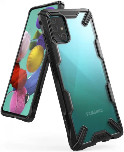 Ringke Fusion X Samsung Galaxy A71 Hoesje Transparant/Zwart afbeelding 1