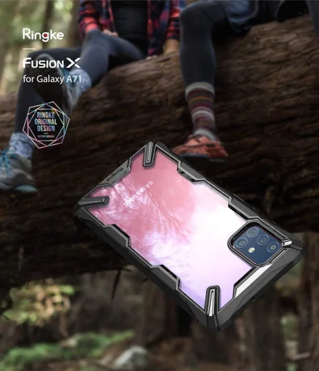 Ringke Fusion X Samsung Galaxy A71 Hoesje Transparant/Zwart afbeelding 3