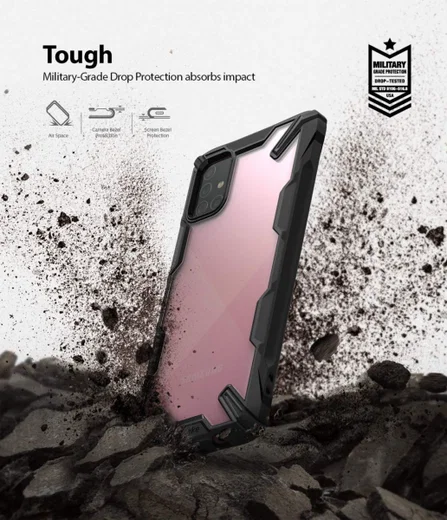 Ringke Fusion X Samsung Galaxy A71 Hoesje Transparant/Zwart afbeelding 4