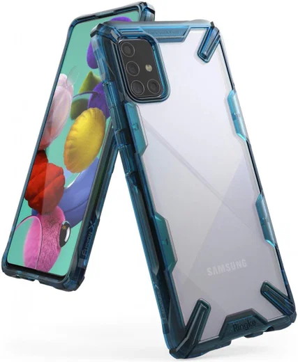 Ringke Fusion X Samsung Galaxy A71 Hoesje Transparant/Blauw afbeelding 1