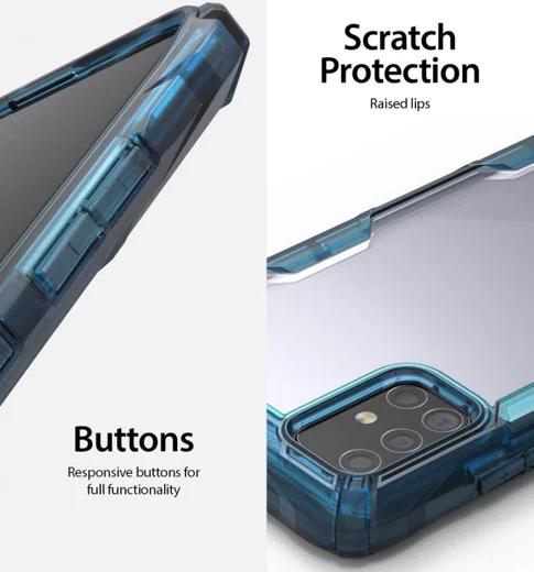 Ringke Fusion X Samsung Galaxy A71 Hoesje Transparant/Blauw afbeelding 5