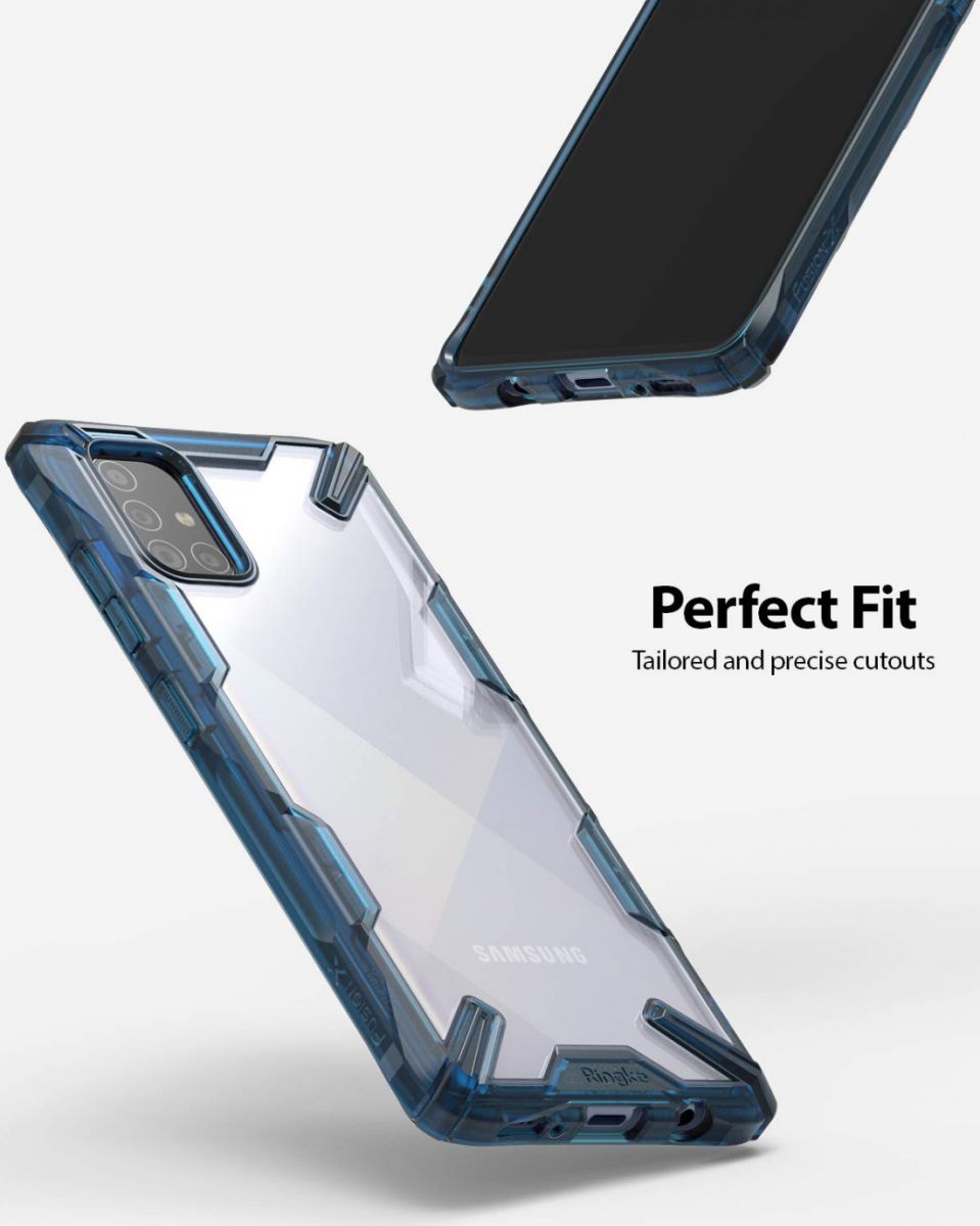 Ringke Fusion X Samsung Galaxy A71 Hoesje Transparant/Blauw afbeelding 6