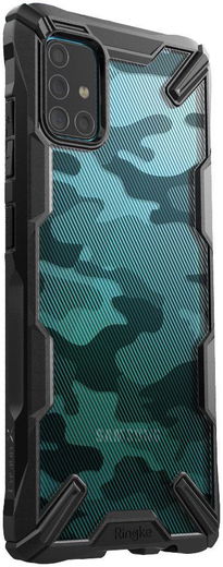 Ringke Fusion X Samsung Galaxy A71 Hoesje Camo Design Zwart afbeelding 2