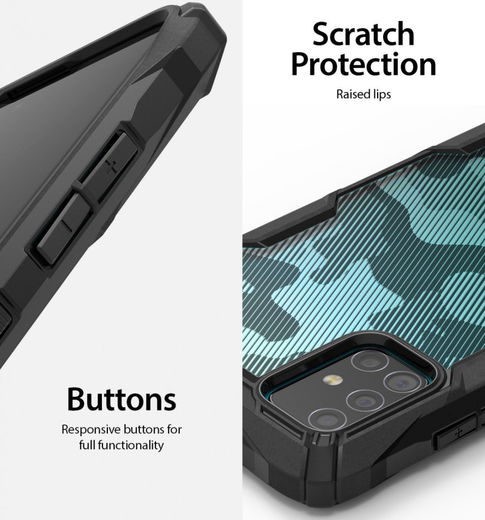 Ringke Fusion X Samsung Galaxy A71 Hoesje Camo Design Zwart afbeelding 5