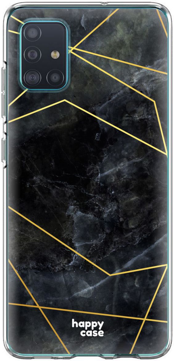 HappyCase Samsung Galaxy A71 Hoesje Flexibel TPU Zwart Marmer Print afbeelding 1