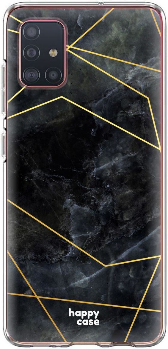 HappyCase Samsung Galaxy A71 Hoesje Flexibel TPU Zwart Marmer Print afbeelding 7