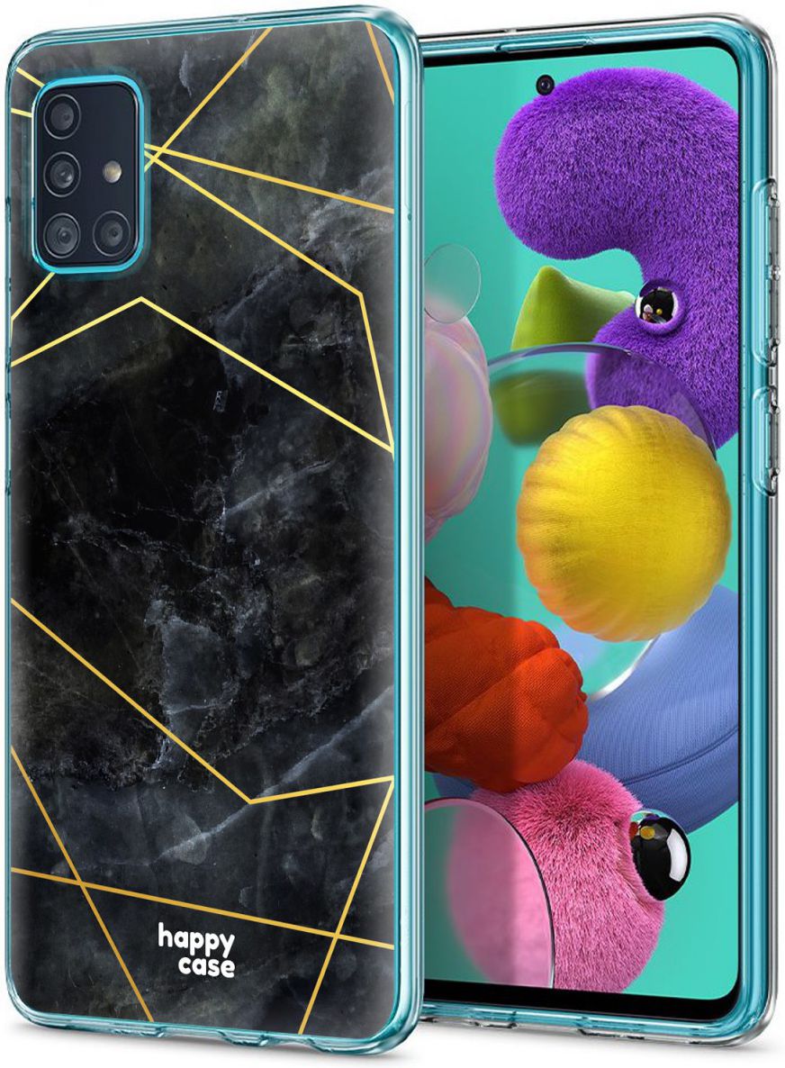 HappyCase Samsung Galaxy A71 Hoesje Flexibel TPU Zwart Marmer Print afbeelding 5