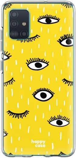 HappyCase Samsung Galaxy A71 Hoesje Flexibel TPU Happy Eyes Print afbeelding 4