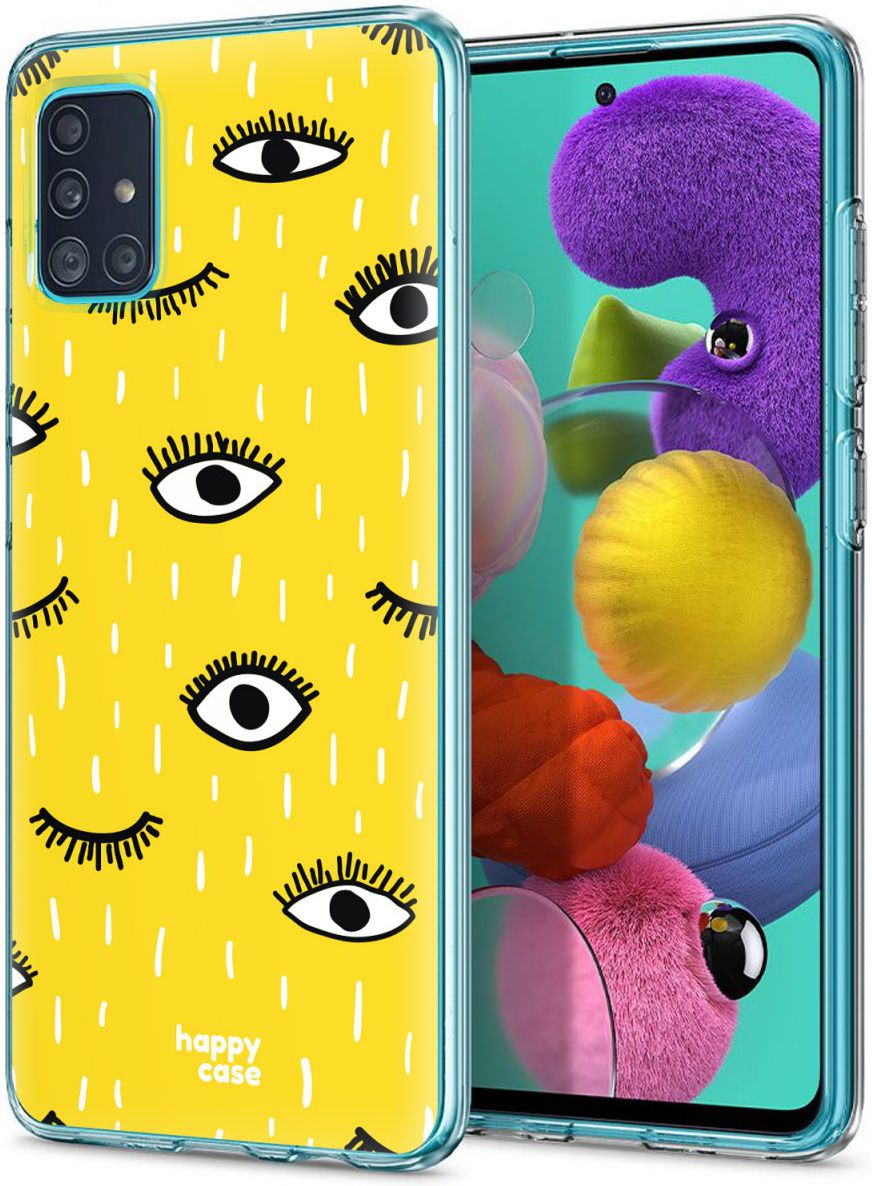 HappyCase Samsung Galaxy A71 Hoesje Flexibel TPU Happy Eyes Print afbeelding 5