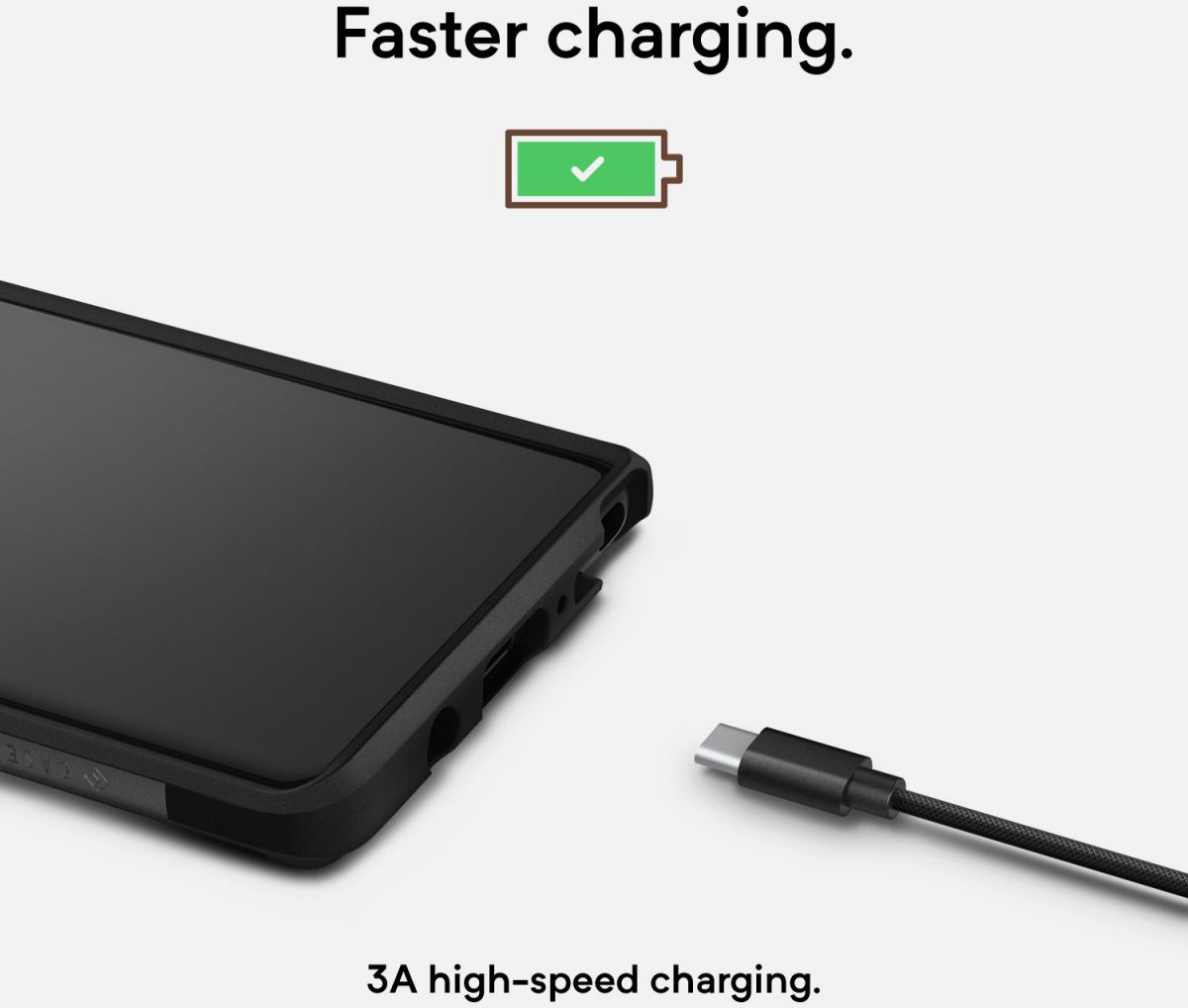 Caseology Fast Charge USB-C naar USB-C Kabel 1.2m Zwart afbeelding 5