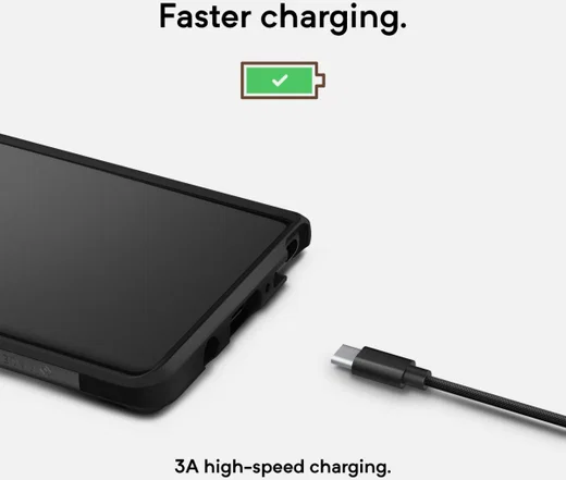 Caseology Fast Charge USB-C naar USB-C Kabel 1.2m Zwart afbeelding 5