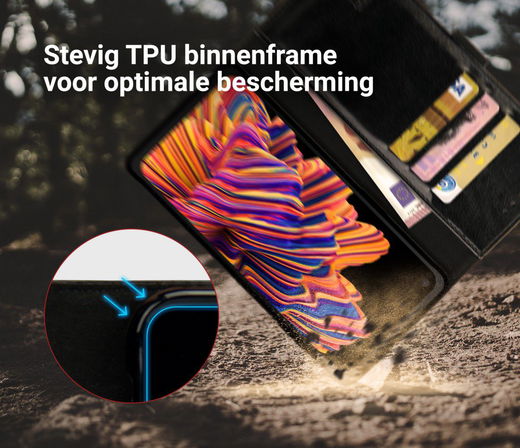 Rosso Element Samsung Galaxy Xcover Pro Hoesje Book Cover Zwart afbeelding 8