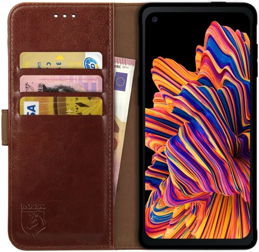 Rosso Element Samsung Galaxy Xcover Pro Hoesje Book Cover Bruin afbeelding 1