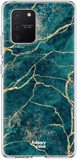 HappyCase Samsung Galaxy S10 Lite Hoesje TPU Aqua Marmer Print afbeelding 1