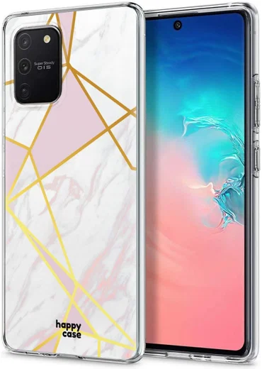 HappyCase Samsung Galaxy S10 Lite Hoesje TPU Roze Marmer Print afbeelding 2