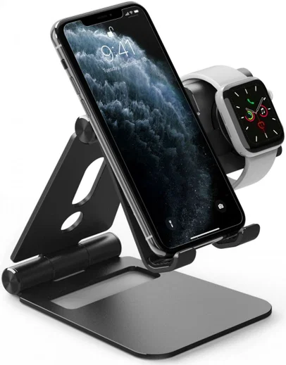 Ringke Super Folding Apple iPhone en Apple Watch Stand Zwart afbeelding 1