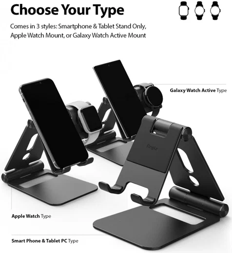 Ringke Super Folding Universele Smartphone en Galaxy Watch Stand Zwart afbeelding 11