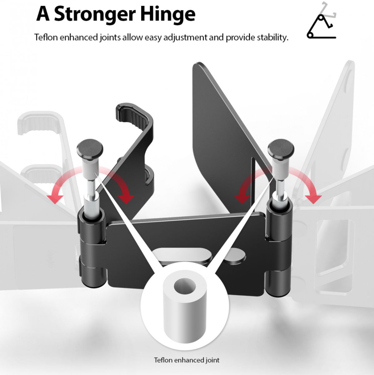 Ringke Super Folding Universele Smartphone en Tablet Stand Zwart afbeelding 7