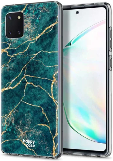 HappyCase Samsung Galaxy Note 10 Lite Hoesje TPU Aqua Marmer Print afbeelding 2