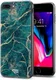 HappyCase Apple iPhone 8 / 7 Plus Hoesje TPU Aqua Marmer Print afbeelding 2