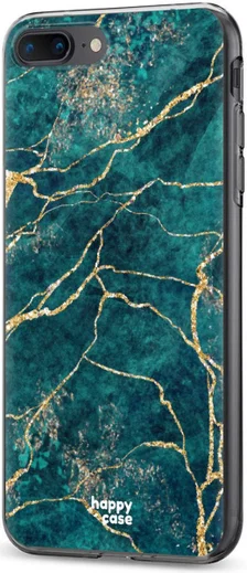 HappyCase Apple iPhone 8 / 7 Plus Hoesje TPU Aqua Marmer Print afbeelding 5