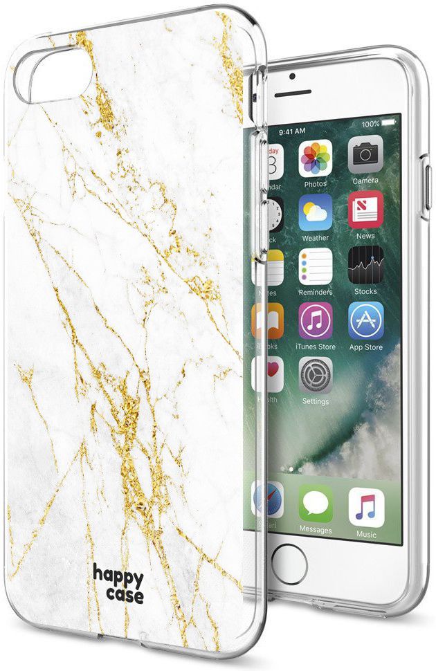 HappyCase Apple iPhone 8 Flexibel TPU Hoesje Wit Marmer Print afbeelding 7