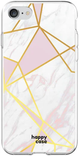 HappyCase Apple iPhone 8 Flexibel TPU Hoesje Roze Marmer Print afbeelding 1