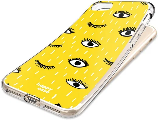 HappyCase Apple iPhone 8 Flexibel TPU Hoesje Happy Eyes Print afbeelding 5