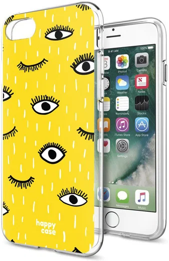 HappyCase Apple iPhone 8 Flexibel TPU Hoesje Happy Eyes Print afbeelding 4