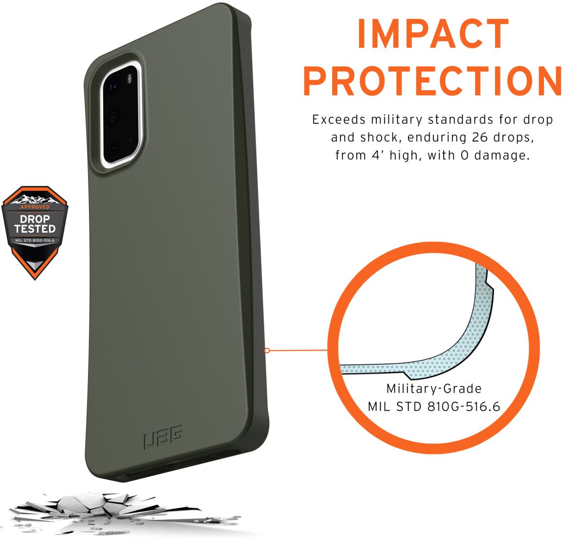 Urban Armor Gear Outback Samsung Galaxy S20 Hoesje Olive afbeelding 3