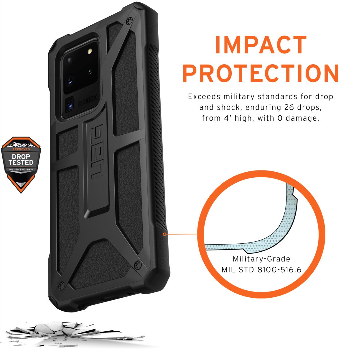 Urban Armor Gear Monarch Samsung Galaxy S20 Ultra Hoesje Black afbeelding 3